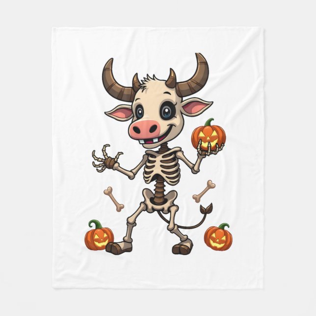 Skeleton Cow Parade Fleece Blanket (Front)