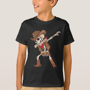 Skeleton Cowboy Halloween Costume Boys Mens Kids  T-Shirt