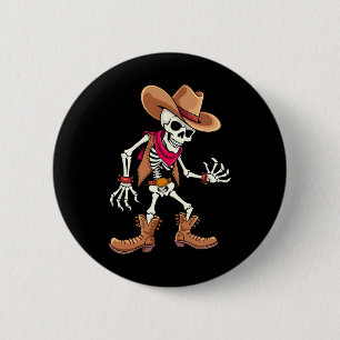 Skeleton Cowboy Halloween Costume Kids Boys Men 6 Cm Round Badge