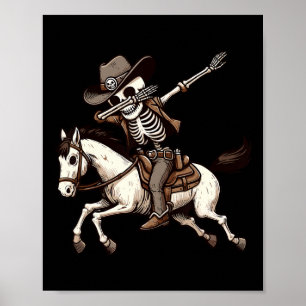 Skeleton Cowboy Halloween Costume Kids Boys Men Da Poster