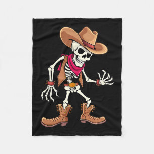 Skeleton Cowboy Halloween Costume Kids Boys Men Fleece Blanket