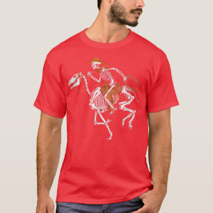 Skeleton Cowboy Riding Horse Halloween Rider Costu T-Shirt