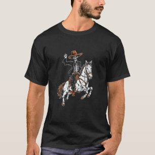 Skeleton Cowboy Riding Horse Halloween Rider Costu T-Shirt