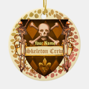 Skeleton Crew Shield  Ceramic Tree Decoration