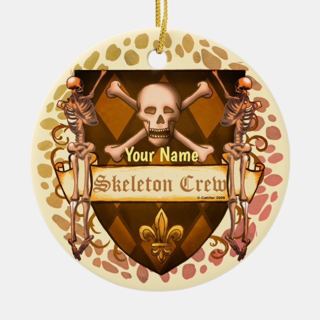 Skeleton Crew Shield  Ceramic Tree Decoration (Front)