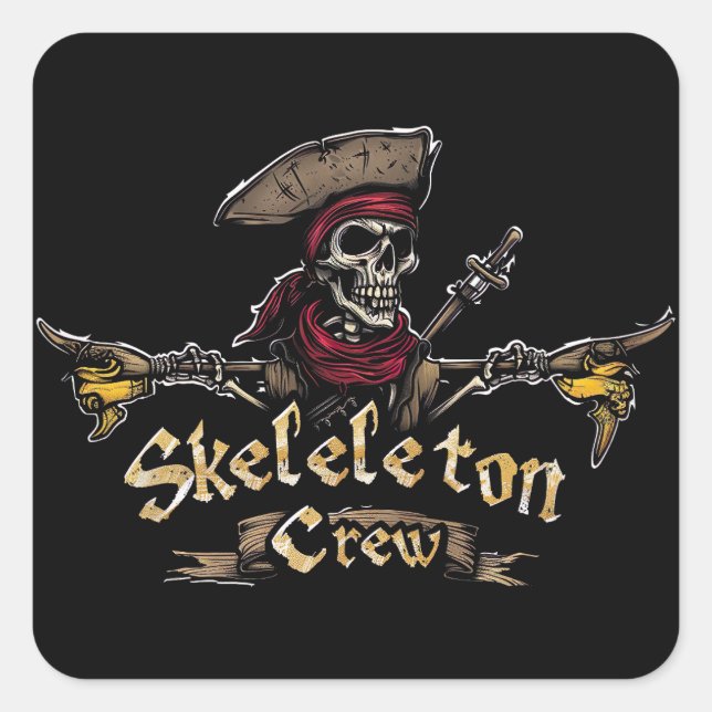 Skeleton Crew Square Sticker (Front)