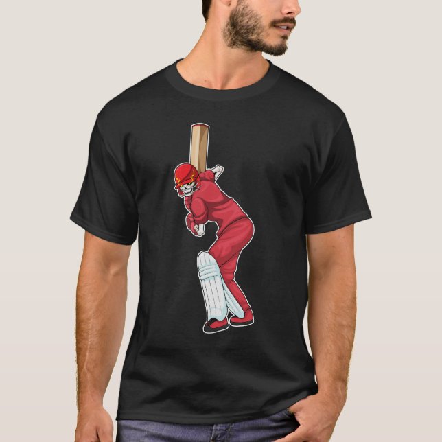 Skeleton Cricket Cricket bat T-Shirt (Front)