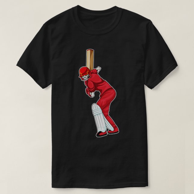 Skeleton Cricket Cricket bat T-Shirt (Design Front)