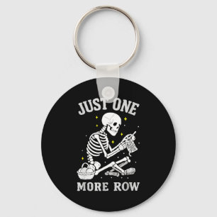 Skeleton Crochet Crafter Tee Just One More Row Key Ring