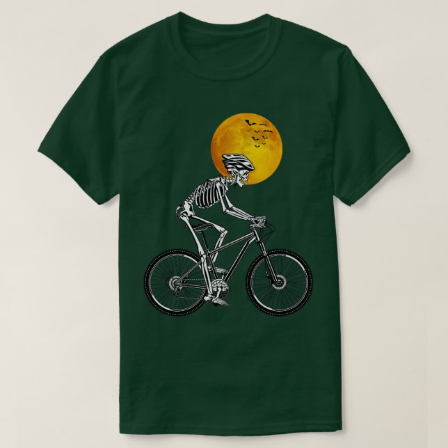 Skeleton Cycling Bicycle Bike Halloween Costume  T-Shirt (Design Front)