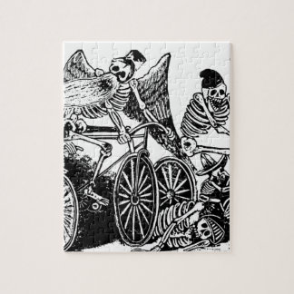 Skeleton Cyclists by José Guadalupe Posada Jigsaw Puzzle