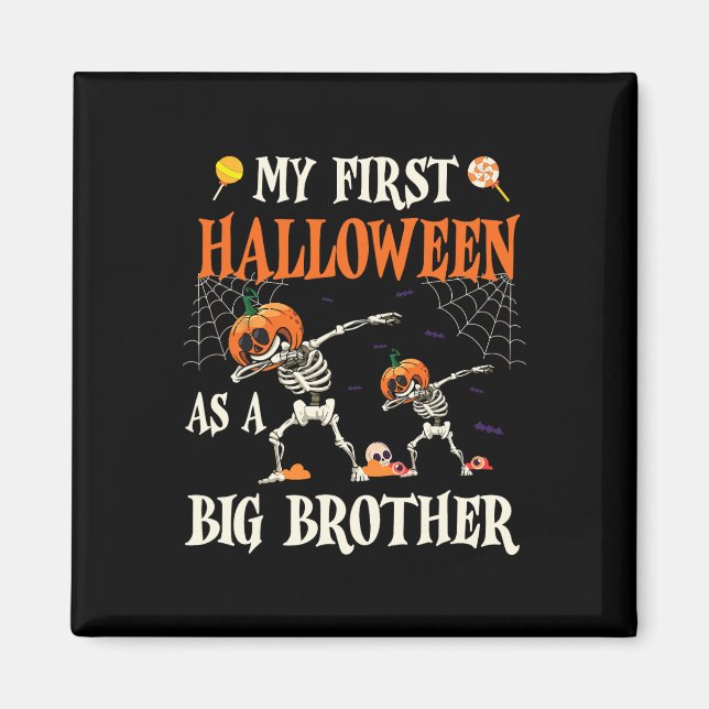 Skeleton Dabbin Together My First Halloween As A B Magnet (Front)