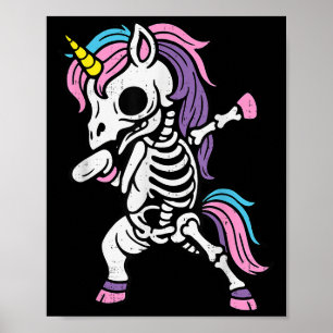 Skeleton Dabbing Unicorn Halloween Costume Boys Gi Poster