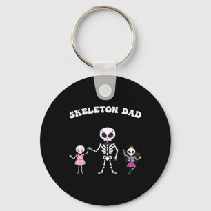 Skeleton Dad Halloween Costume Funny Skull Key Ring