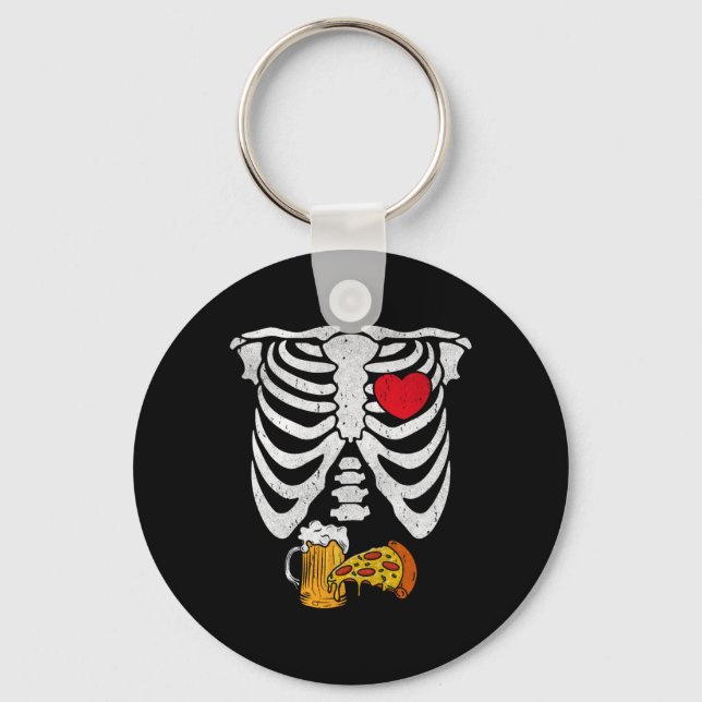 Skeleton Dad Halloween Pregnancy Couples Costumes  Key Ring (Front)