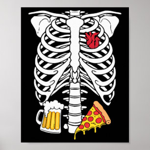 Skeleton Dad Halloween Pregnancy Couples Costumes Poster