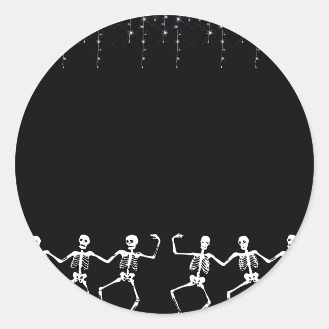 Skeleton Dance Halloween Classic Round Sticker (Front)