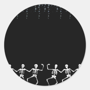 Skeleton Dance Halloween Classic Round Sticker