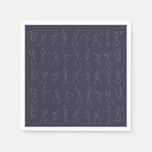 Skeleton Dance Halloween napkins - purple