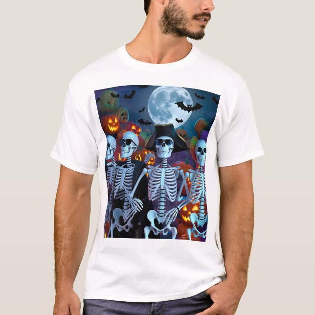 Skeleton Dance-Off Halloween  T-Shirt (Front)