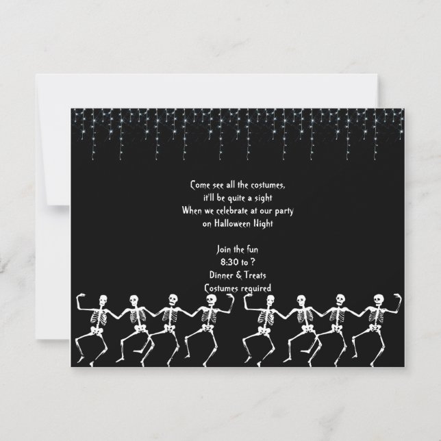 Skeleton Dance Party Halloween Invitations (Front)