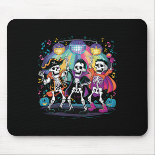 Skeleton Dance Party Spooky Halloween Celebration Mouse Pad