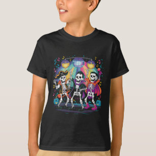 Skeleton Dance Party Spooky Halloween Celebration T-Shirt