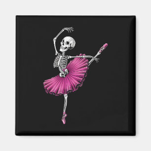 Skeleton Dancing Ballet Lovers Spooky Halloween Da Magnet