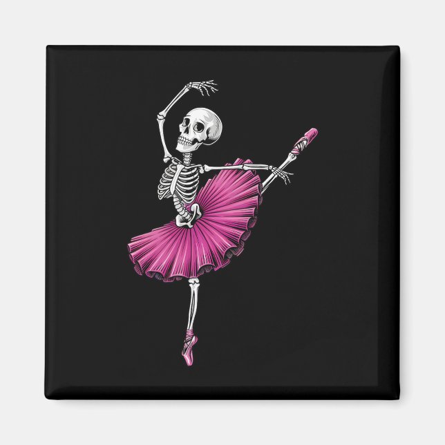 Skeleton Dancing Ballet Lovers Spooky Halloween Da Magnet (Front)