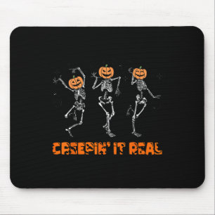 Skeleton Dancing Creeping It Real Halloween Funny Mouse Pad