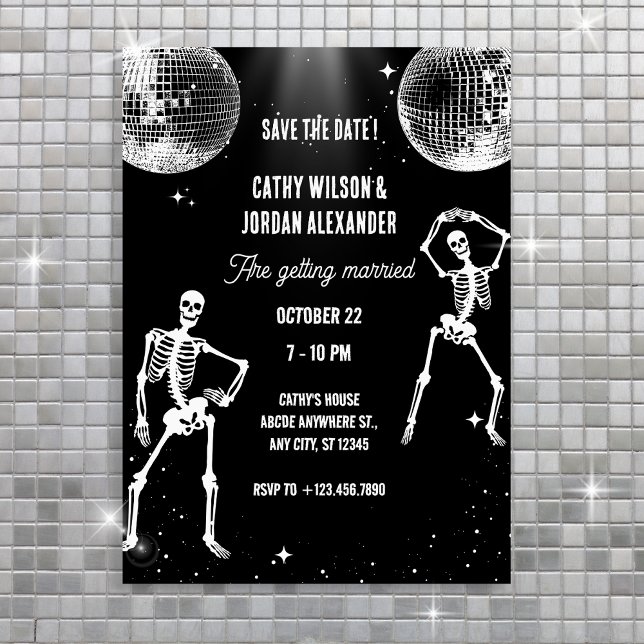 Skeleton Dancing Party Disco wedding Invitation (Creator Uploaded)