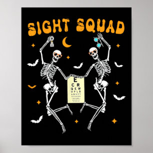 Skeleton Dancing Sight Squad Halloween Optometrist Poster