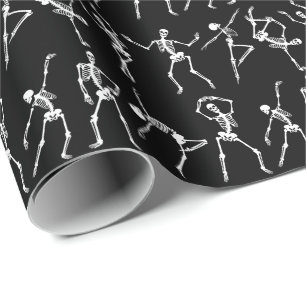 Skeleton dancing  wrapping paper