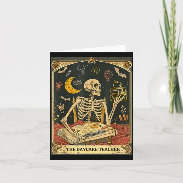Skeleton Daycare Teacher Tarot Card Childcare (Front)