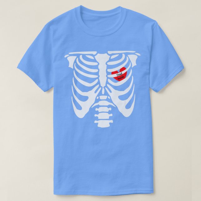 Skeleton ,Dead Inside T,Skeleton Heart Rib Cage  T-Shirt (Design Front)
