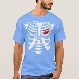 Skeleton ,Dead Inside T,Skeleton Heart Rib Cage T-Shirt