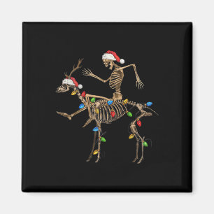 Skeleton Deer Santa With Xmas Lights Christmas Men Magnet