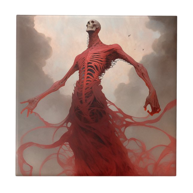 Skeleton Demon Creature Dark Fantasy Horror Tile (Front)