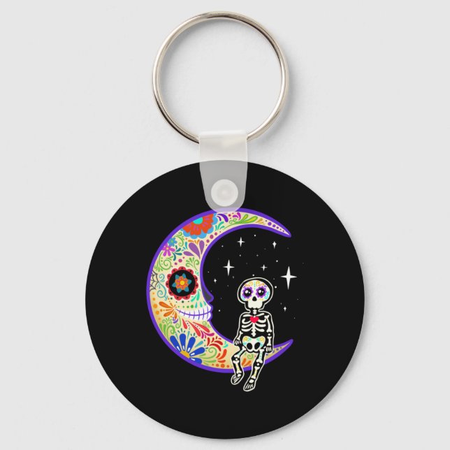 Skeleton Dia De Los Muertos Skeleton Performance Key Ring (Front)