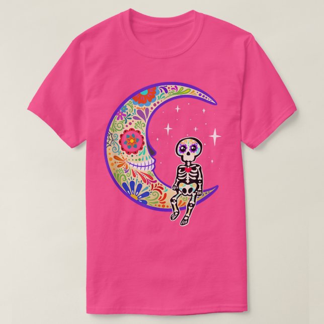 Skeleton Dia de Los Muertos Skeleton T-Shirt (Design Front)