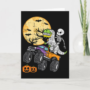 Skeleton Dino Monster Truck Halloween Costume Todd Card