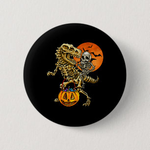 Skeleton Dinosaur Halloween Pumpkin For Boys Kids  6 Cm Round Badge