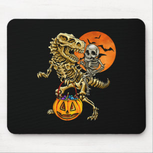Skeleton Dinosaur Halloween Pumpkin For Boys Kids  Mouse Pad