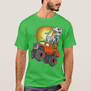 Skeleton Dinosaur Monster Truck Toddler Boys Hallo T-Shirt