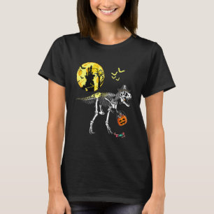 Skeleton Dinosaur Rex Pirate  Halloween Costume Bo T-Shirt