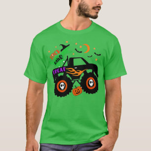 Skeleton Dinosaur Riding Monster Truck Halloween K T-Shirt