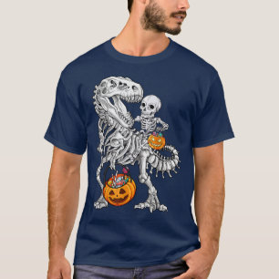 Skeleton Dinosaur T rex Boys Halloween Mummy Funny T-Shirt