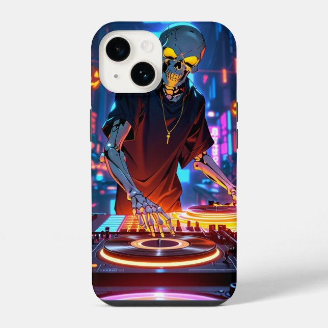 Skeleton DJ iPhone Case (Back)