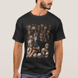 Skeleton Doberman Pinscher Black T-Shirt