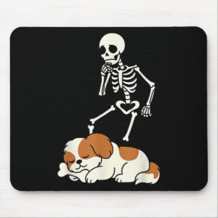 Skeleton Dog Halloween Skeleton Chasing Shih Tzu S Mouse Pad